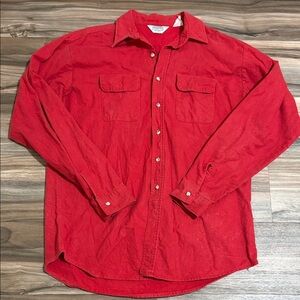 Five Brothers Men's TallMan Button Up Shirt Flannel Heavyweight Red Sz XL